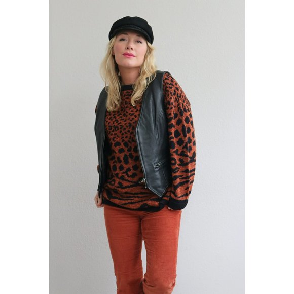 2000's Xpert Performance Gear Leather Biker Vest // Women's Size Medium to Large - Picture 4 of 8